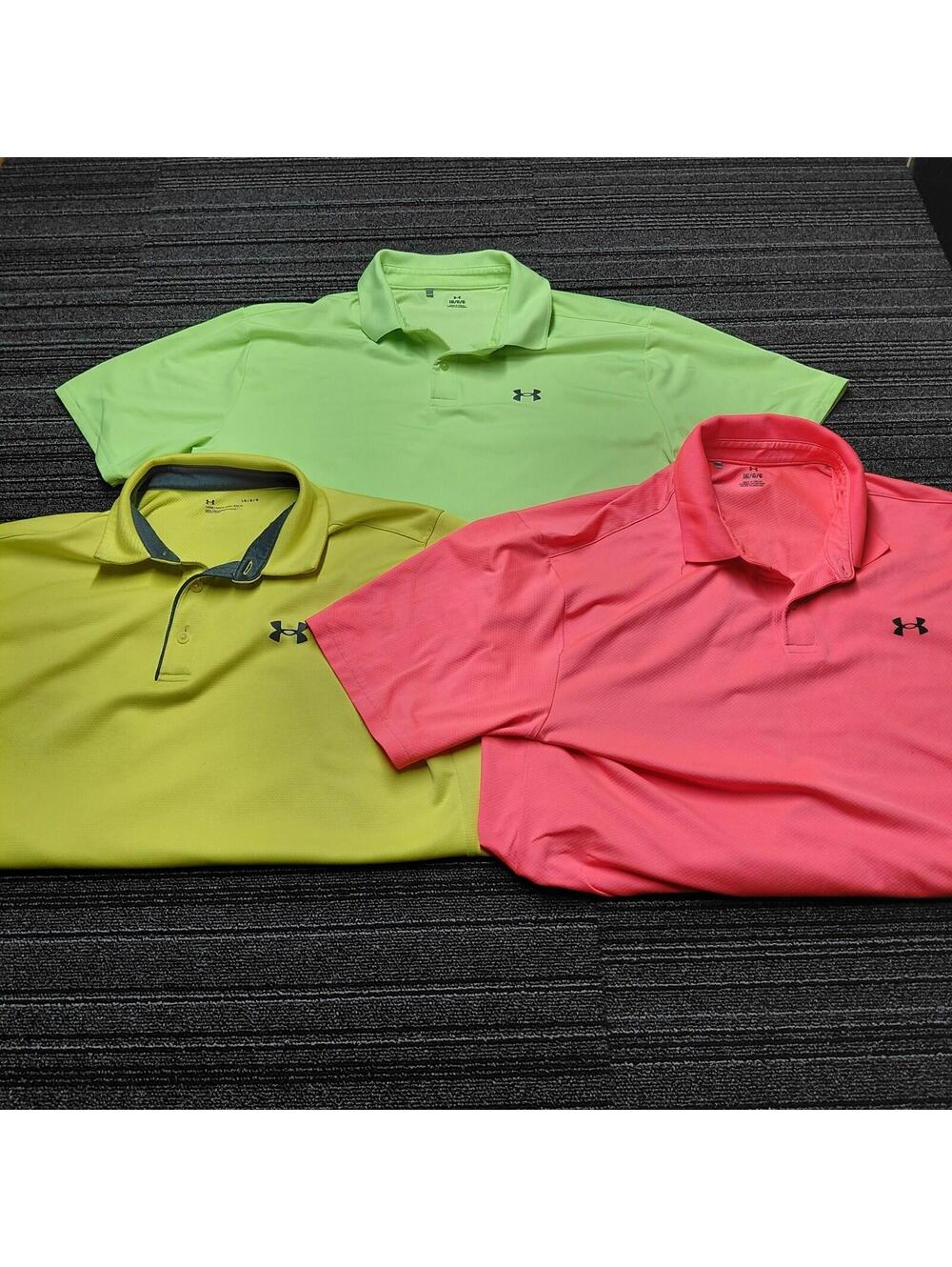 Under Armour Performance Polo Lot 3 Mens Large Golf Athletic Shirts